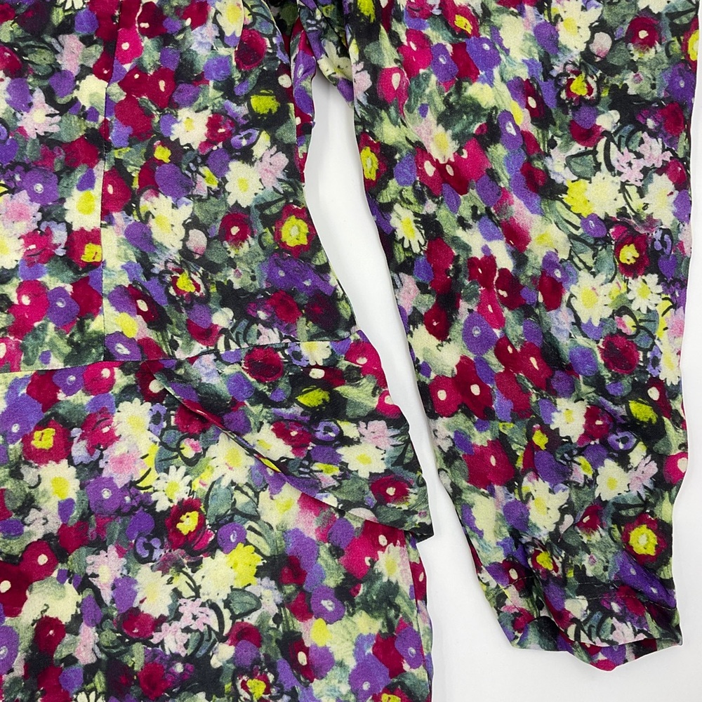 Rohe NWT RARE Nicky Floral Peplum Dress Asymmetrical Ruched Puffed Long Sleeve 4 - Picture 8 of 16